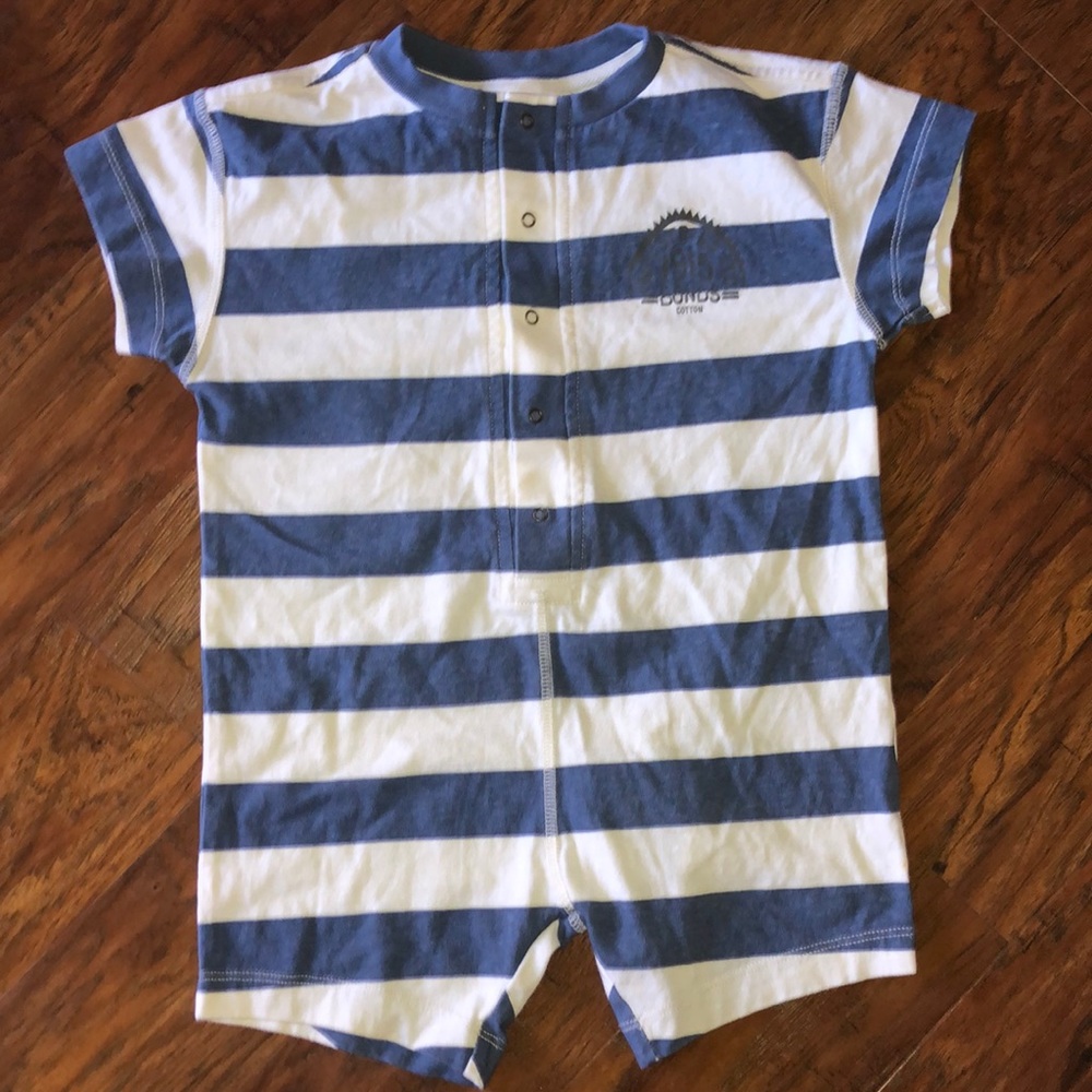 Bonds Striped Toddler Onesie. Blue/White.